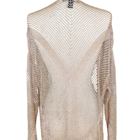 Forever 21 NYE Metallic Rose Gold Long Cardigan - Picture 4 of 6